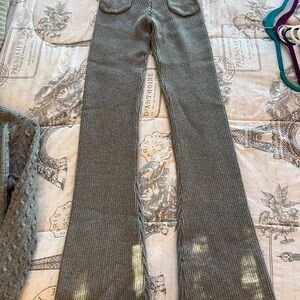 Frankie's Bikinis Gray Ribbed Knit Top